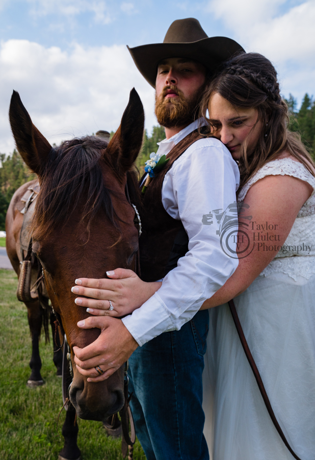 cowboy bride and horses wedding