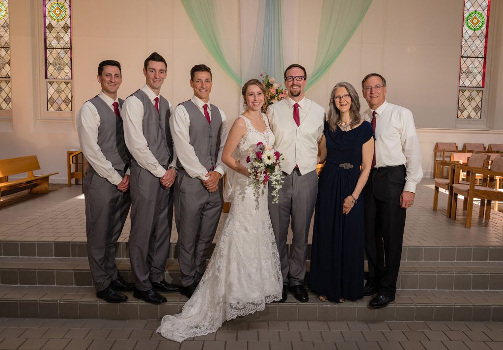 family photos at a beautiful wedding