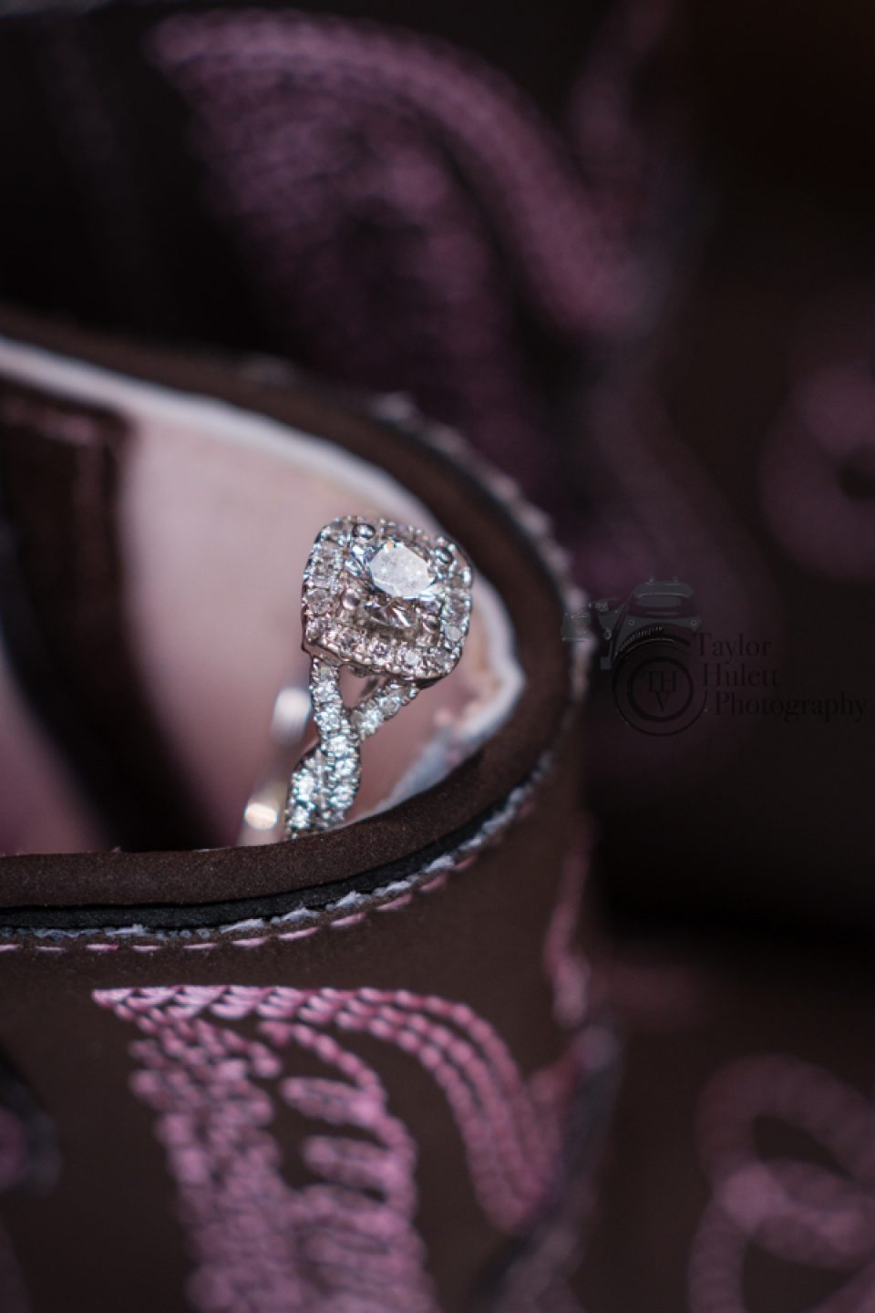 Wedding ring in baby boot